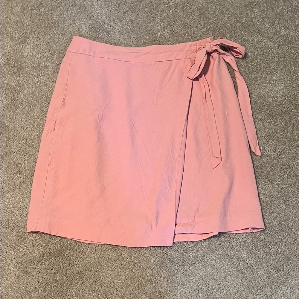 LOFT Pink Tie-Waist Mini Skirt